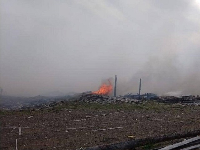 В Челябинской области рядом с ж/д путями тушат крупный пожар
