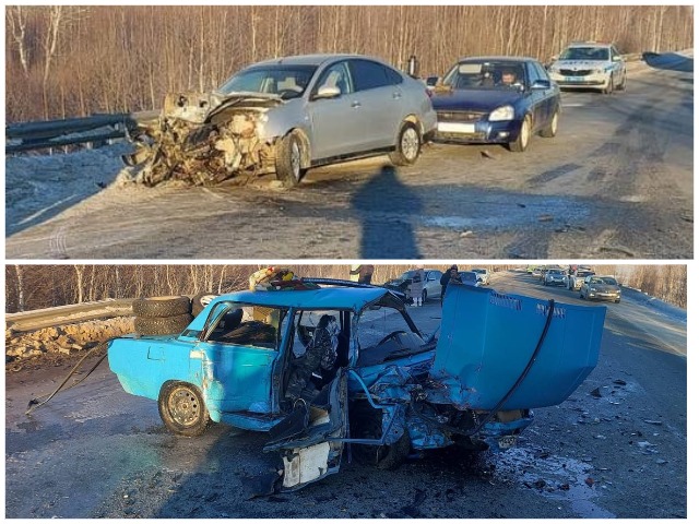 В Челябинской области в лобовом столкновении двух легковушек погиб молодой человек 