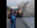 В Челябинской области маршрутка с пассажирами загорелась на ходу