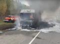 Образовалась пробка: на трассе М5 в Челябинской области сгорел грузовик