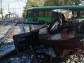 Легковушка перевернулась на трамвайных путях в Челябинске